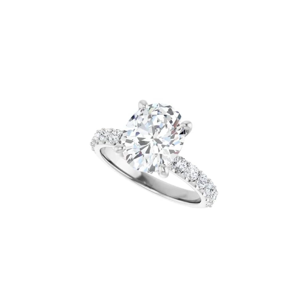1CT-12CT Oval Moissanite Engagement Ring | Wedding/Bridal Ring Set | Solitaire Halo Style, Solid Sterling Silver Vintage Bridal Rings Gift for Her