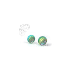 Mint Green Iridescent Rainbow Mermaid Scale Stud Earrings 12mm