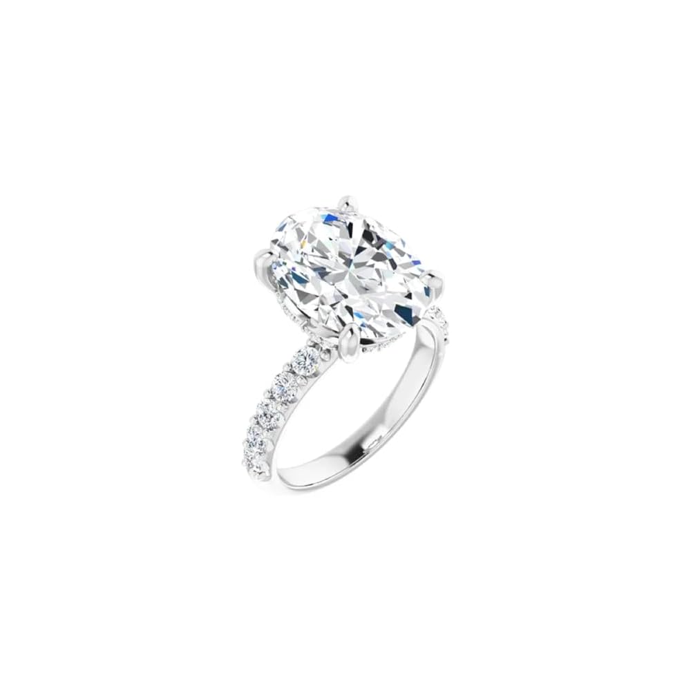 1CT-12CT Oval Moissanite Engagement Ring | Wedding/Bridal Ring Set | Solitaire Halo Style, Solid Sterling Silver Vintage Bridal Rings Gift for Her
