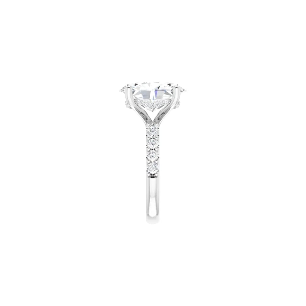1CT-12CT Oval Moissanite Engagement Ring | Wedding/Bridal Ring Set | Solitaire Halo Style, Solid Sterling Silver Vintage Bridal Rings Gift for Her