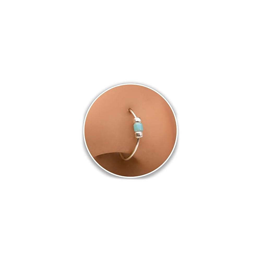 Tiny and Thin Silver Nose Ring - 24 Gauge 7 mm nose piercing hoop - sterling silver nose ring
