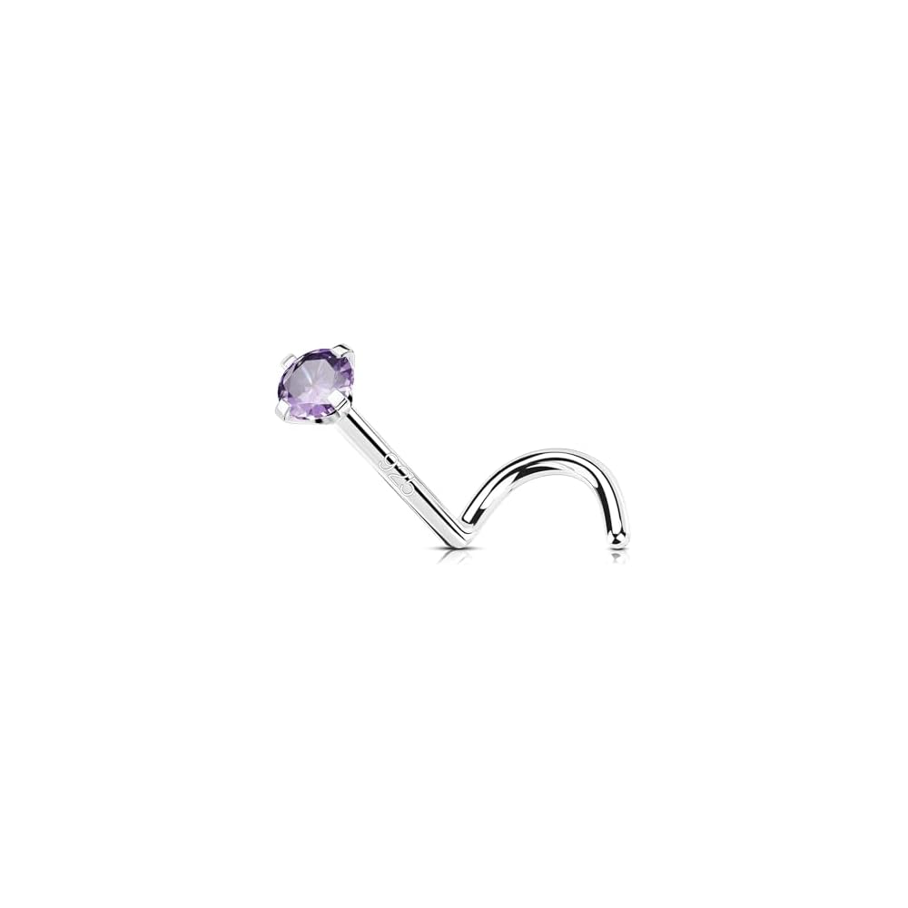 OUFER 925 Sterling Silver Small Nose Rings, 20G Nose Studs, Nostril Nose Piercing Jewelry, Screw Nose Rings For Women Men, Hypoallergenic Nose Rings Studs with Tiny CZ Diamond