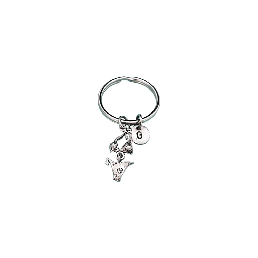 Bathing suit keychain, bathing suit charm, bikini keychain, personalized keychain, initial keychain, initial charm, customized, monogram