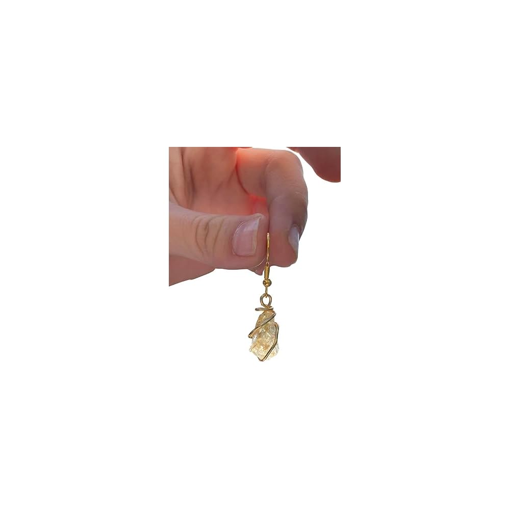 Citrine Crystal Earrings, Citrine Earrings, Dangle Earrings, Birthstone Earrings, Wire wrapped crystal, Crystal Earrings, Pair