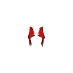 Northern cardinal handmade stud bird earrings for women stainless steel post