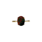 Lover gift ring Vintage Red Bloodstone Engagement Ring- Yellow Gold Signet Ring- Anniversary Gifts For Men- Unisex Ring- Father’s Day Gifts- Flat Gemstone