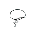 Girl surfer cord bracelet, girl surfer charm bracelet, adjustable bracelet, charm bracelet, personalized bracelet, initial, monogram