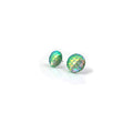 Mint Green Iridescent Rainbow Mermaid Scale Stud Earrings 12mm