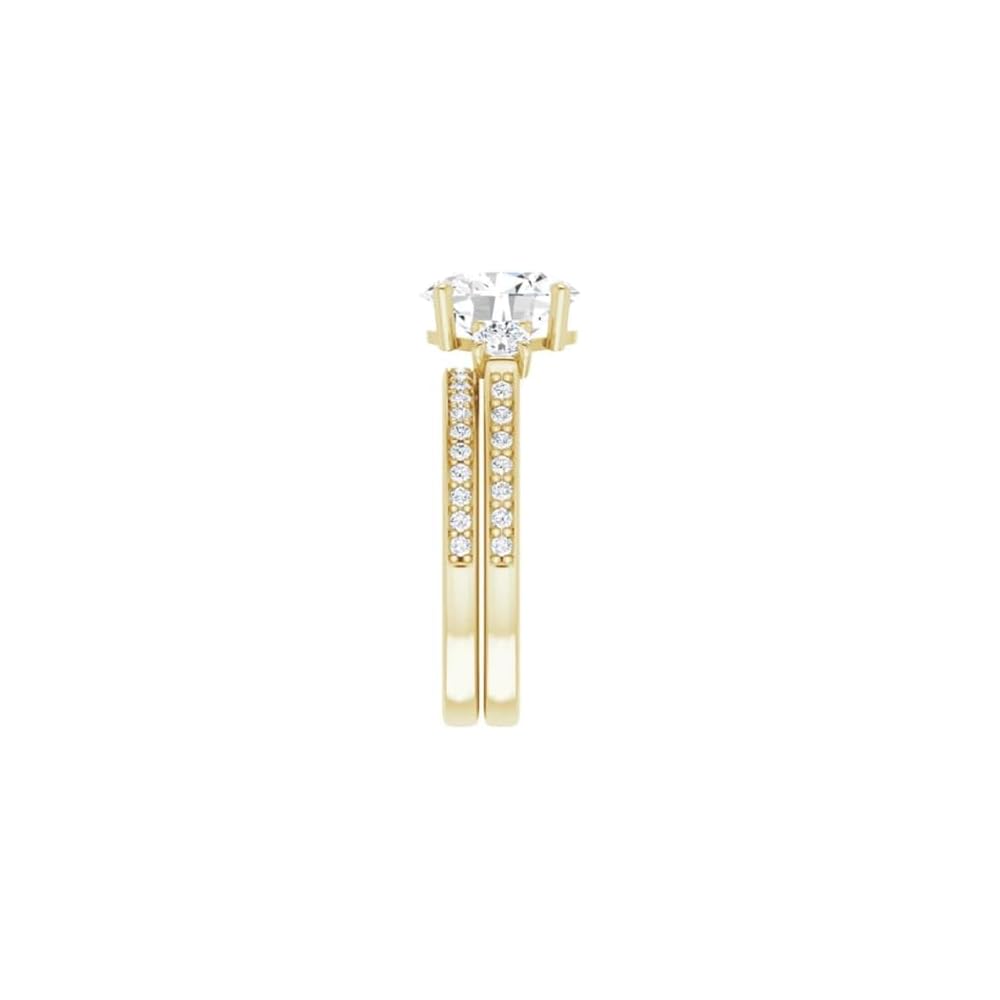 10K/14K/18K Solid Yellow Gold Handmade Engagement Ring, 1CT-3CT Oval Cut Moissanite Solitaire Ring, Diamond Wedding Ring Set for Women/Her, Anniversary/Propose Ring, VVS1