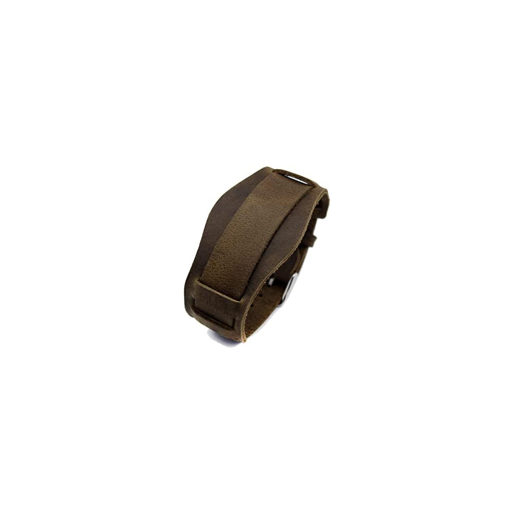 G1041 Model - soft thin handmade leather watch strap with bund pad unstitched 18 mm 16mm lugs retro style design