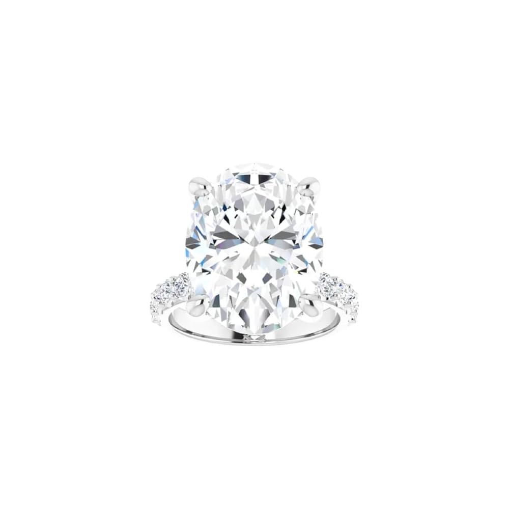 1CT-12CT Oval Moissanite Engagement Ring | Wedding/Bridal Ring Set | Solitaire Halo Style, Solid Sterling Silver Vintage Bridal Rings Gift for Her
