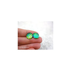 Mint Green Iridescent Rainbow Mermaid Scale Stud Earrings 12mm