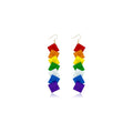 Rainbow Toy Bricks Earrings for Women Girls DIY Acrylic Drop Dangle Earrings Unisex Rainbow Jewelry Pride Day Accessories Gifts