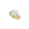 10K/14K/18K Solid Yellow Gold Handmade Engagement Ring, 1CT-3CT Oval Cut Moissanite Solitaire Ring, Diamond Wedding Ring Set for Women/Her, Anniversary/Propose Ring, VVS1