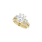 10K/14K/18K Solid Yellow Gold Handmade Engagement Ring, 1CT-3CT Oval Cut Moissanite Solitaire Ring, Diamond Wedding Ring Set for Women/Her, Anniversary/Propose Ring, VVS1