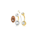 Belly Button Ring Gold Silver, 14G Navel Piercing Hypoallergenic Surgical Steel Belly Button Rings for Women Men Internally Threaded Small Navel Rings with CZ 8mm 10mm Short Navel Jewelry