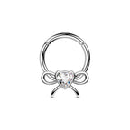 OUFER 316L Surgical Steel Bow Septum Rings, 16G Septum Piercing Jewelry