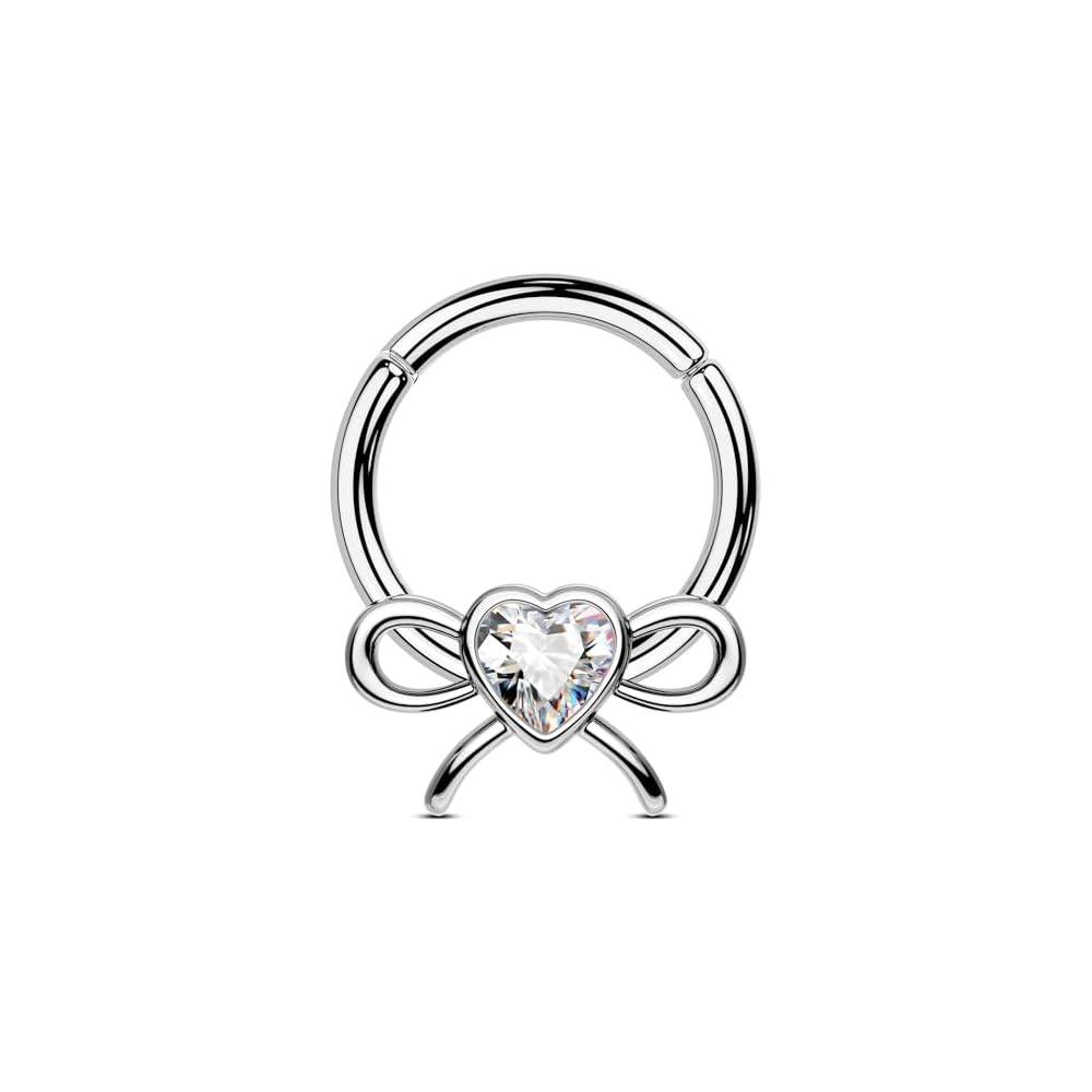 OUFER 316L Surgical Steel Bow Septum Rings, 16G Septum Piercing Jewelry