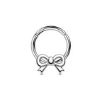 OUFER 316L Surgical Steel Bow Septum Rings, 16G Septum Piercing Jewelry