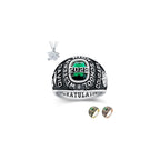 PJM Mementos Made in USA Customized Class Rings 925 Sterling Silver Personalized Women's Men's Class Ring 2026 2027 2028 Custom Graduation Ring High School Graduation