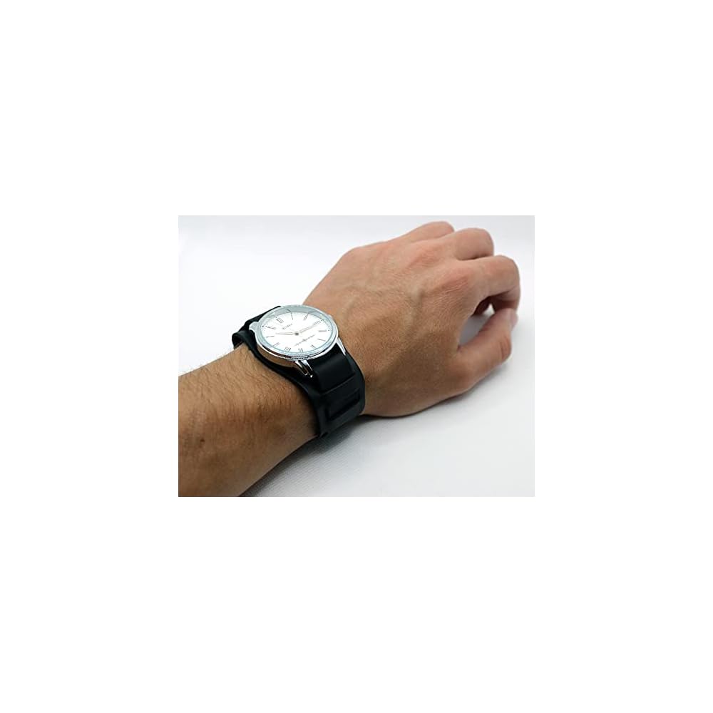 G1041 Model - soft thin handmade leather watch strap with bund pad unstitched 18 mm 16mm lugs retro style design