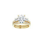 10K/14K/18K Solid Yellow Gold Handmade Engagement Ring, 1CT-3CT Oval Cut Moissanite Solitaire Ring, Diamond Wedding Ring Set for Women/Her, Anniversary/Propose Ring, VVS1