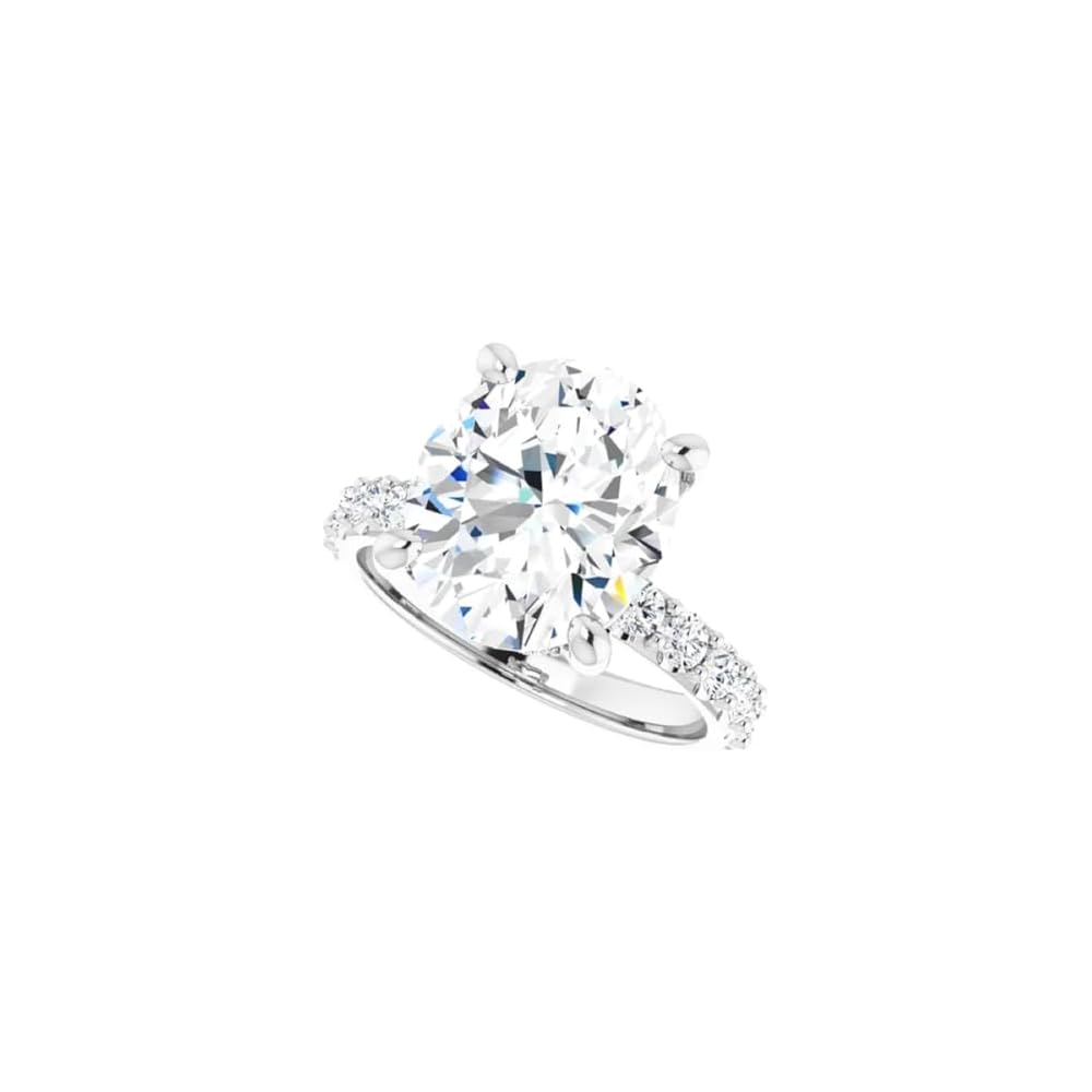 1CT-12CT Oval Moissanite Engagement Ring | Wedding/Bridal Ring Set | Solitaire Halo Style, Solid Sterling Silver Vintage Bridal Rings Gift for Her