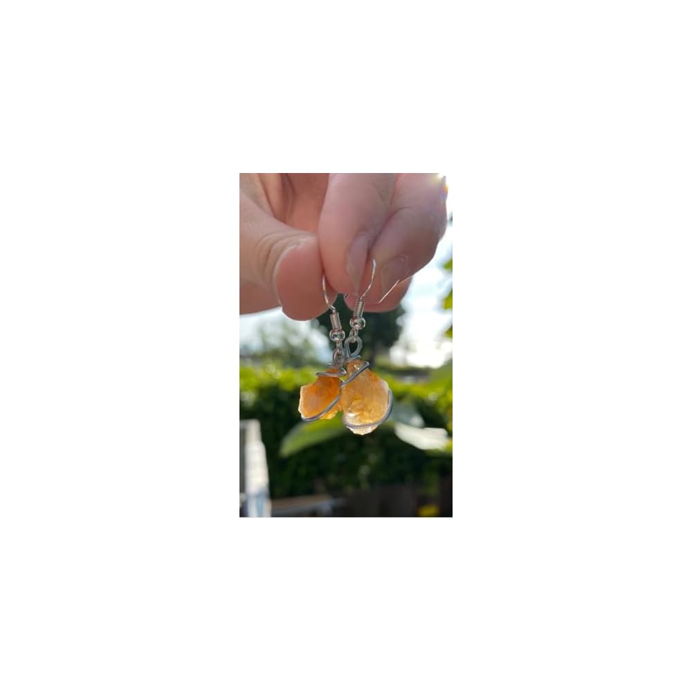 Citrine Crystal Earrings, Citrine Earrings, Dangle Earrings, Birthstone Earrings, Wire wrapped crystal, Crystal Earrings, Pair