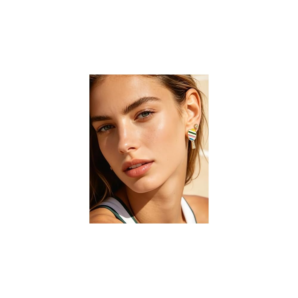 Sports Earrings for Women, 18K Gold Plated Stud Earring Set Jewelry Gifts