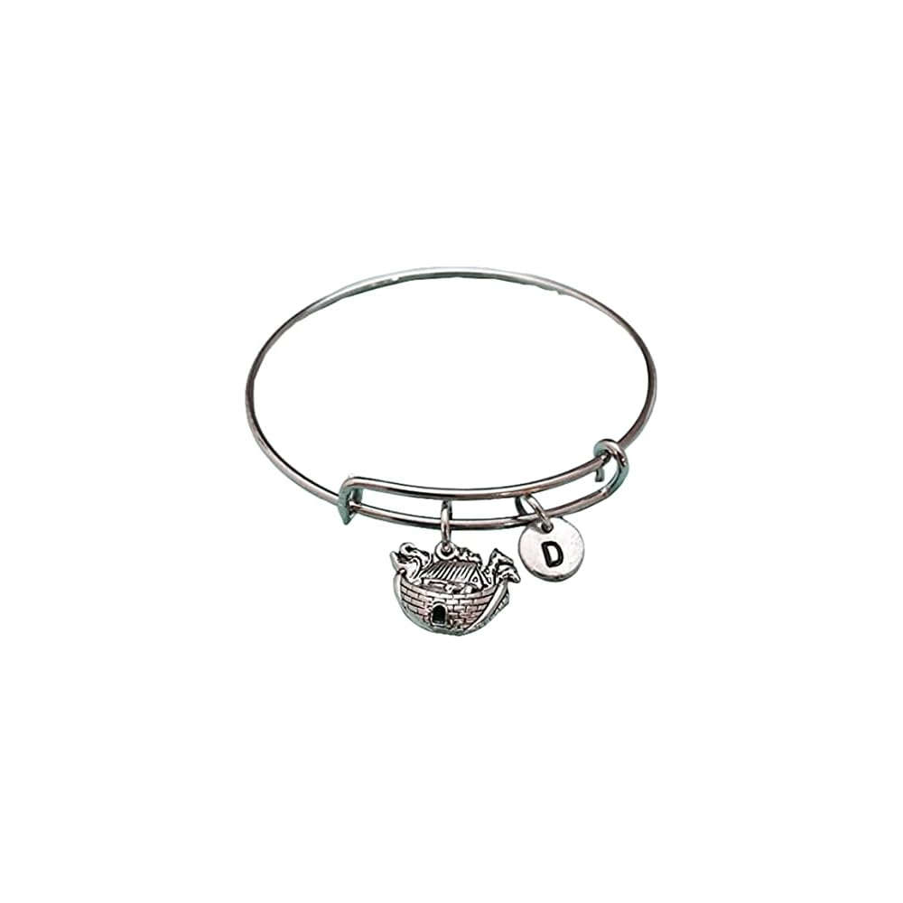 Noah's ark bangle, Noah's ark charm bracelet, expandable bangle, charm bangle, personalized bracelet, initial bracelet, monogram
