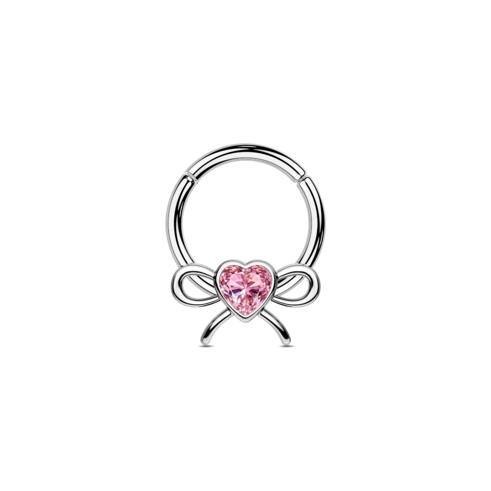 OUFER 316L Surgical Steel Bow Septum Rings, 16G Septum Piercing Jewelry