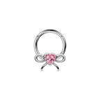 OUFER 316L Surgical Steel Bow Septum Rings, 16G Septum Piercing Jewelry