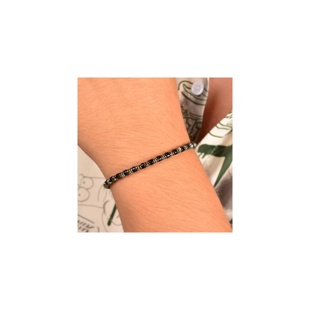 Men’s Obsidian Hematite Bracelet Adjustable Handmade Gift for Men