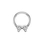 OUFER 316L Surgical Steel Bow Septum Rings, 16G Septum Piercing Jewelry