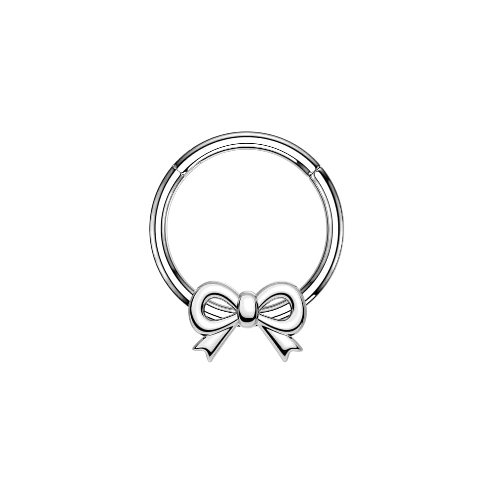 OUFER 316L Surgical Steel Bow Septum Rings, 16G Septum Piercing Jewelry