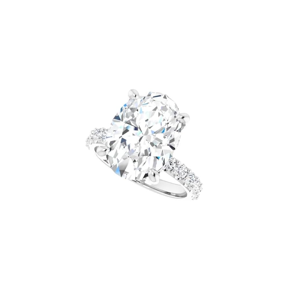 1CT-12CT Oval Moissanite Engagement Ring | Wedding/Bridal Ring Set | Solitaire Halo Style, Solid Sterling Silver Vintage Bridal Rings Gift for Her