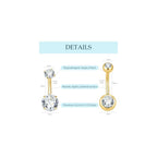 Belly Button Ring Gold Silver, 14G Navel Piercing Hypoallergenic Surgical Steel Belly Button Rings for Women Men Internally Threaded Small Navel Rings with CZ 8mm 10mm Short Navel Jewelry