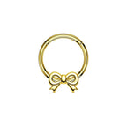 OUFER 316L Surgical Steel Bow Septum Rings, 16G Septum Piercing Jewelry