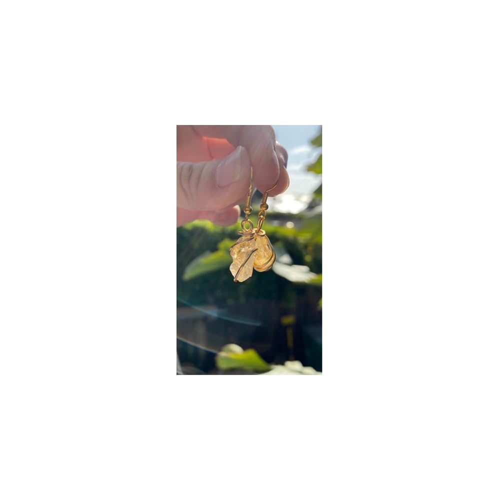Citrine Crystal Earrings, Citrine Earrings, Dangle Earrings, Birthstone Earrings, Wire wrapped crystal, Crystal Earrings, Pair