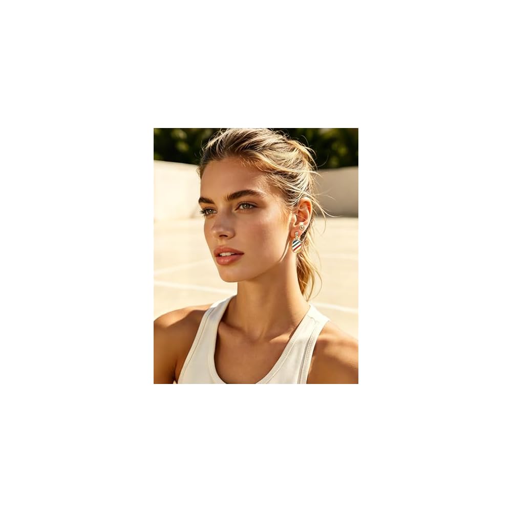 Sports Earrings for Women, 18K Gold Plated Stud Earring Set Jewelry Gifts