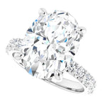 1CT-12CT Oval Moissanite Engagement Ring | Wedding/Bridal Ring Set | Solitaire Halo Style, Solid Sterling Silver Vintage Bridal Rings Gift for Her