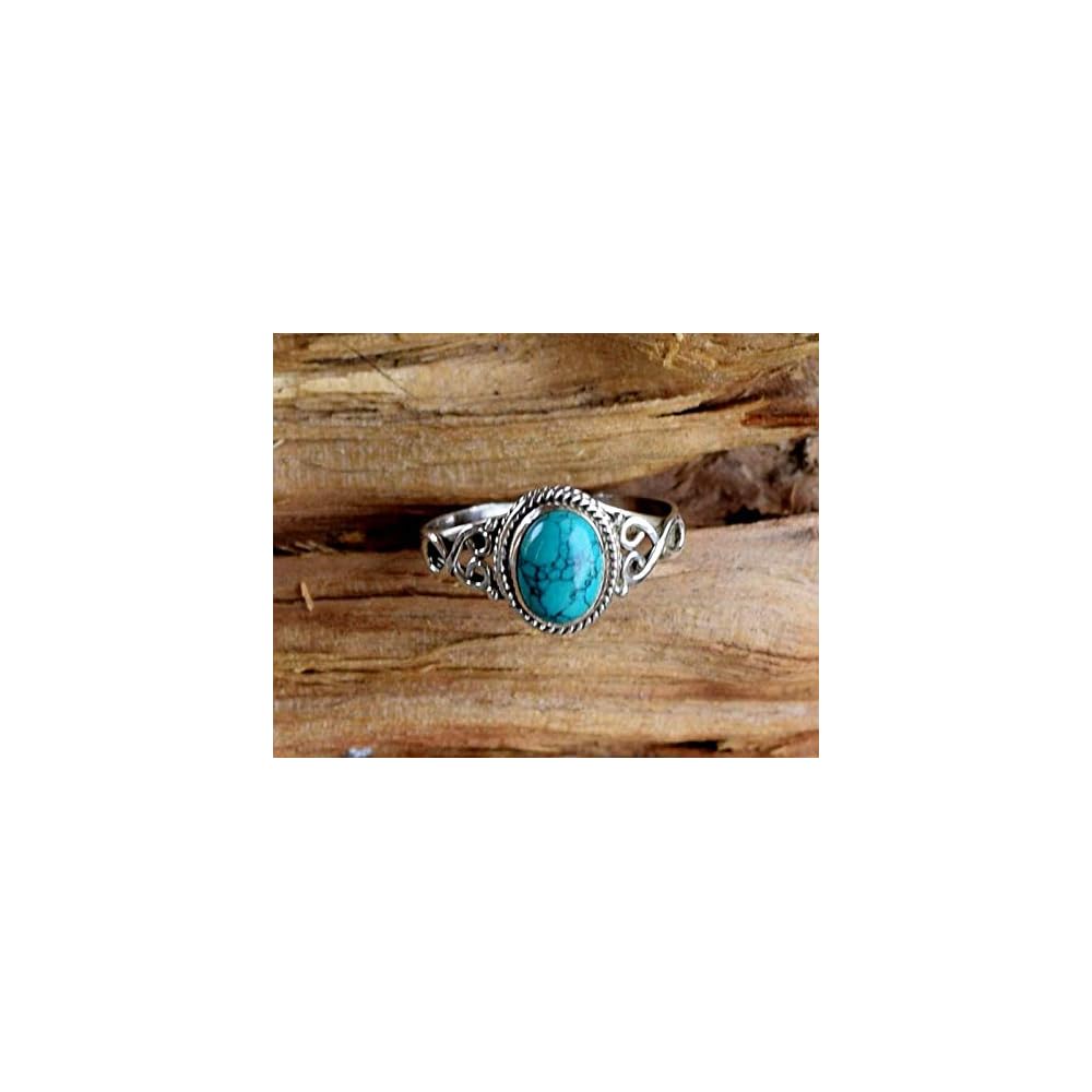 Turquoise Stone Ring 925 Sterling Silver Statement Ring For Women Handmade Gemstone Christmas Jewellery Gift For Her