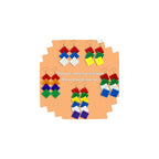 Rainbow Toy Bricks Earrings for Women Girls DIY Acrylic Drop Dangle Earrings Unisex Rainbow Jewelry Pride Day Accessories Gifts