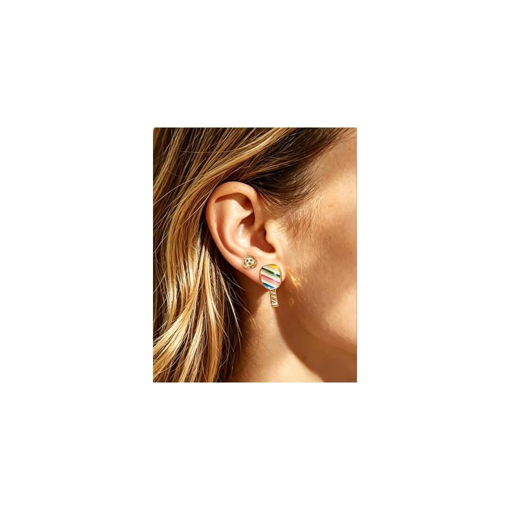 Sports Earrings for Women, 18K Gold Plated Stud Earring Set Jewelry Gifts