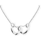 Sterling Silver Interlocking Hearts Necklace for Women, Wife, Girlfriend - Mother Daughter Intertwined Hearts Necklace, Granddaughter Christmas Gift
