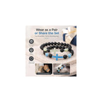 2-Pack Men's Cross Bracelet, Handmade Glow Lava Stone Beaded Set