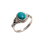 Turquoise Stone Ring 925 Sterling Silver Statement Ring For Women Handmade Gemstone Christmas Jewellery Gift For Her