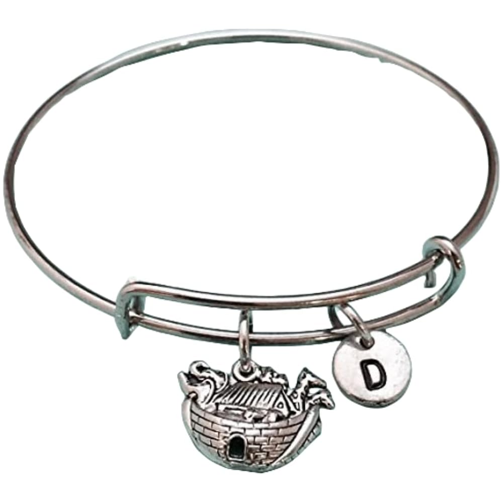 Noah's ark bangle, Noah's ark charm bracelet, expandable bangle, charm bangle, personalized bracelet, initial bracelet, monogram