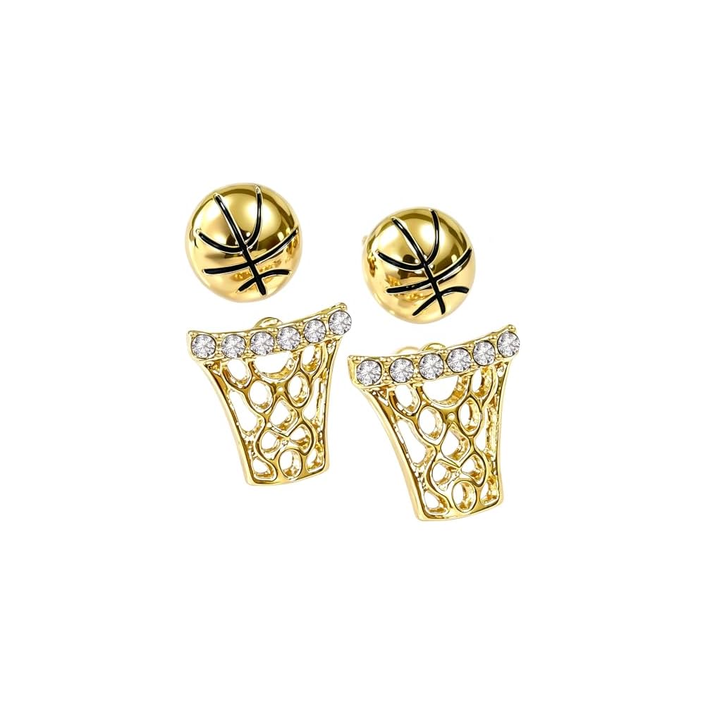Sports Earrings for Women, 18K Gold Plated Stud Earring Set Jewelry Gifts