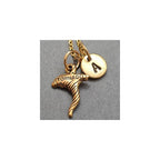 Tornado necklace, tornado charm, outdoor necklace, personalized necklace, initial necklace, initial charm, monogram